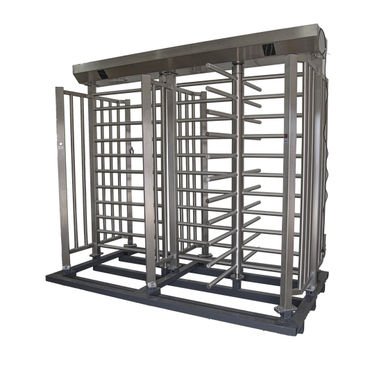 XTD-100 Torniquete De Paso Doble de Cuerpo Completo con Puerta Lateral y Rehilete de Acceso / Fabricado en Acero Inoxidable Grado 304 /