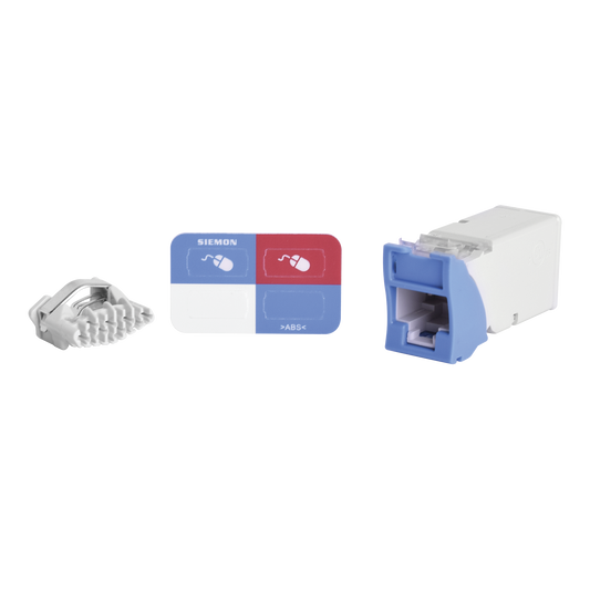 Z6-06B - Jack Z-MAX UTP Categor�a 6, Montaje H�brido en Placa de Pared (Plano y Angulado), Color Azul, Versi�n Bulk (Sin Empaque Individual)