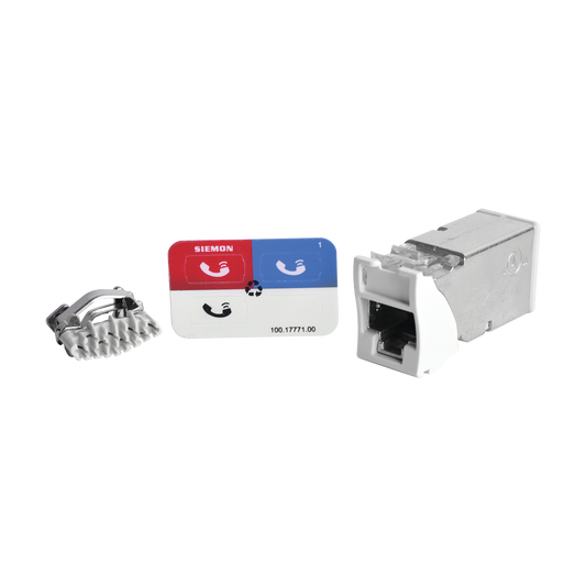 Z6A-S02 - Jack Z-Max Cat6A, Blindado, Montaje H�brido en Placa de Pared (Plano y Angulado), Color Blanco