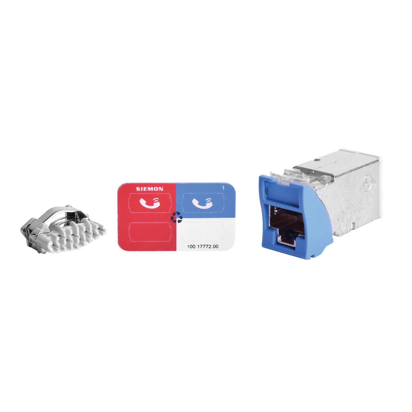 Z6A-S06 - Jack Z-MAX Cat6A, Blindado, Montaje H�brido en Placa de Pared (Plano y Angulado), Color Azul