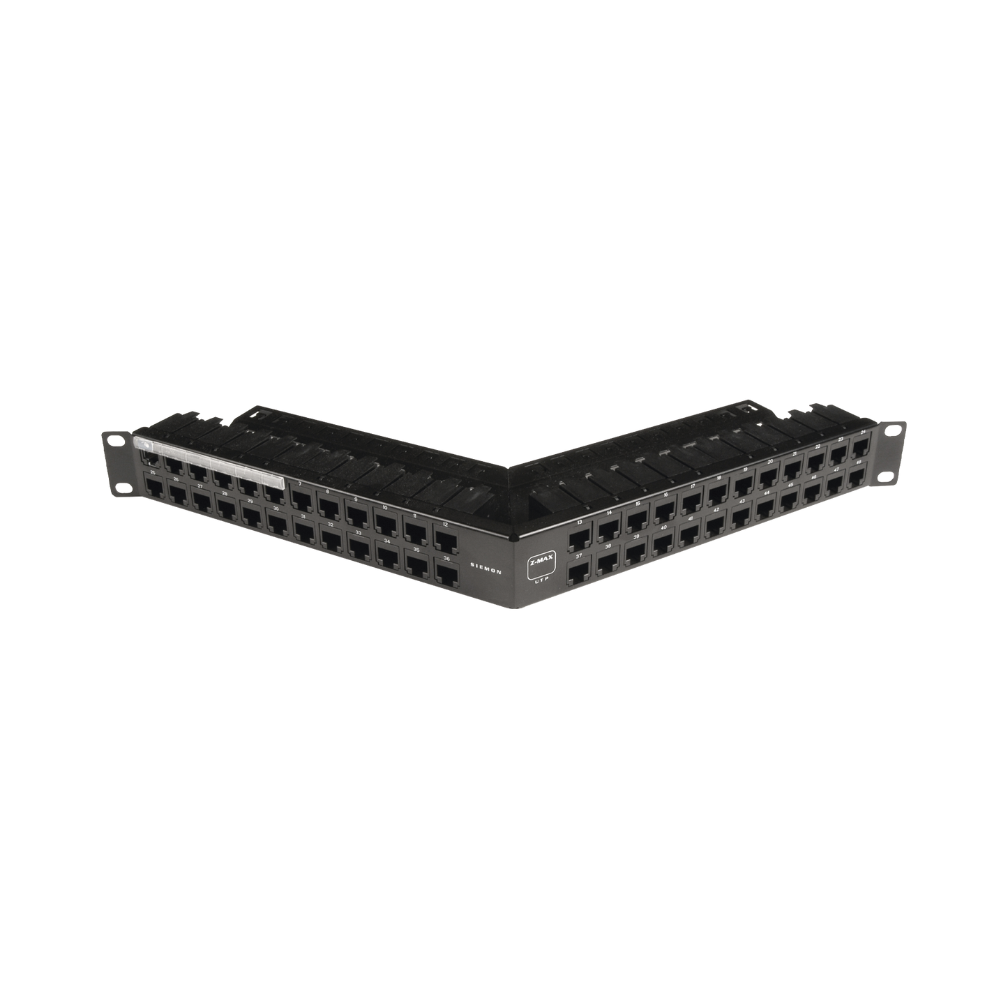 Z6AS-PNLA-U48K - Patch Panel Z-Max de 48 Puertos, Blindado, Precargado con Jacks Categor�a 6A, Angulado, 1UR