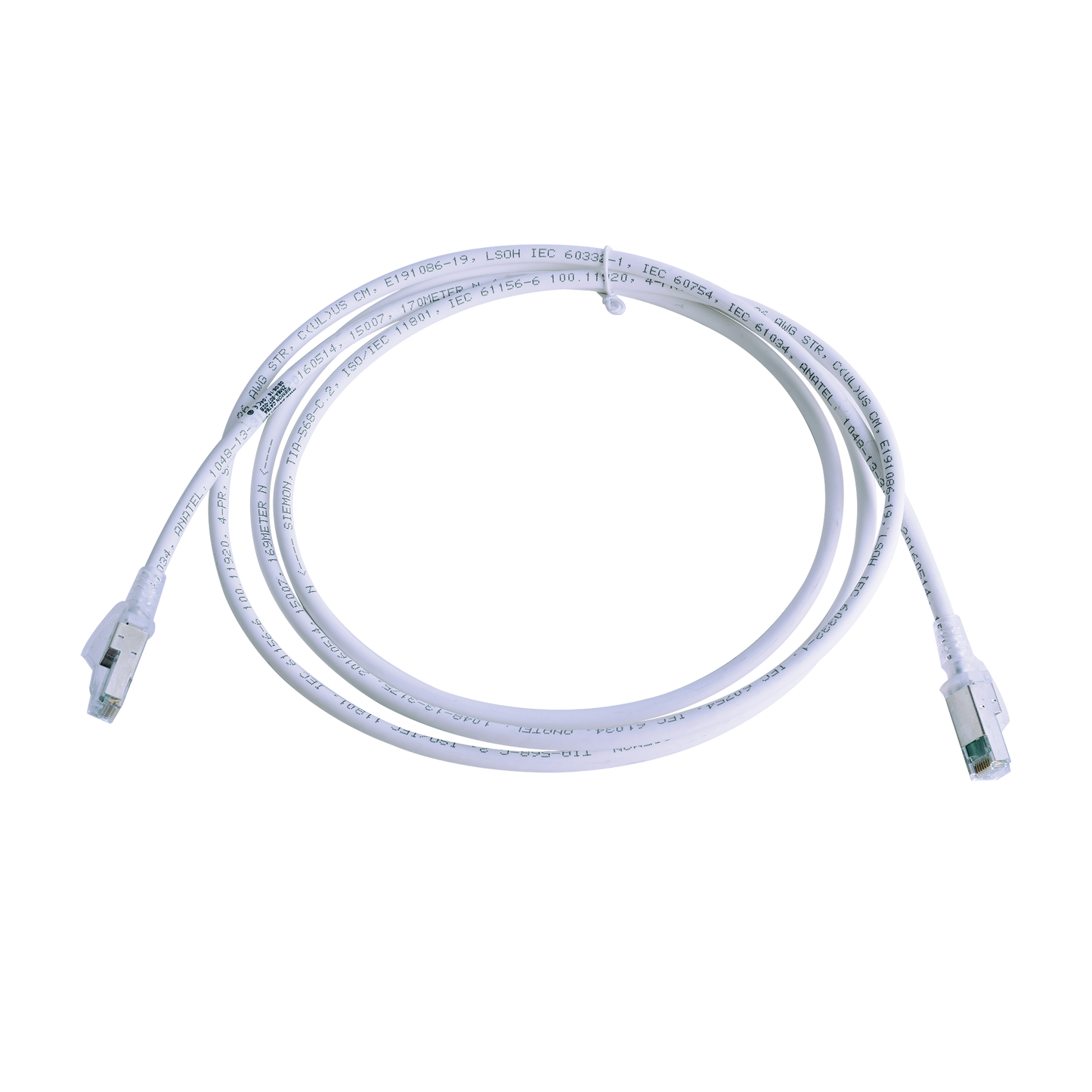 ZM6A-S07-02B - Patch Cord Z-MAX Cat6A S/FTP, CM/LS0H, 2.13 Metros (7 Pies), Color Blanco, Versi�n Bulk (Sin Empaque Individual)
