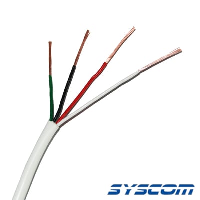 SY-22-04/1000 Bobina de 305 Metros / Cable de Cobre / 4 x 22 AWG / Tipo Alarmas UL / Para Interior / Color Blanco / Para Aplicaciones de Alarmas de Intrusión / interfonos / TV Porteros / y Multi-Propósito/  Hecho en México