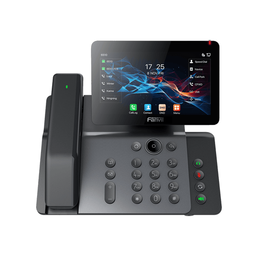 V66-PRO - Telefono IP Wi-Fi, Handset Inalámbrico, Recepción de Video, 20 Líneas SIP, Puertos Gigabit, PoE con Puerto USB, Bluetooth.