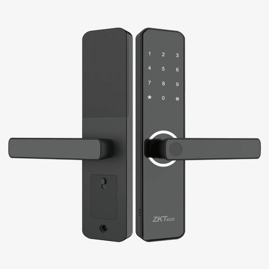 ML100 - Cerradura Inteligente ML100 con Huella Digital y Wi-Fi / Mortise Europeo DIN / Sensor Capacitivo / Control Remoto vía App / Compatible con ZSmart / Código Aleatorio / Puerto de Carga de Emergencia Micro-USB