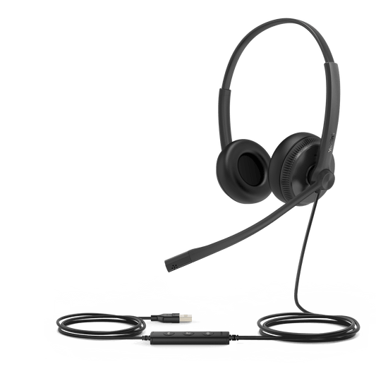 UH34-DUAL-UC - Diadema Alámbrica UH34 Dual de Yealink USB Compatible con Teléfonos IP y Computadoras.