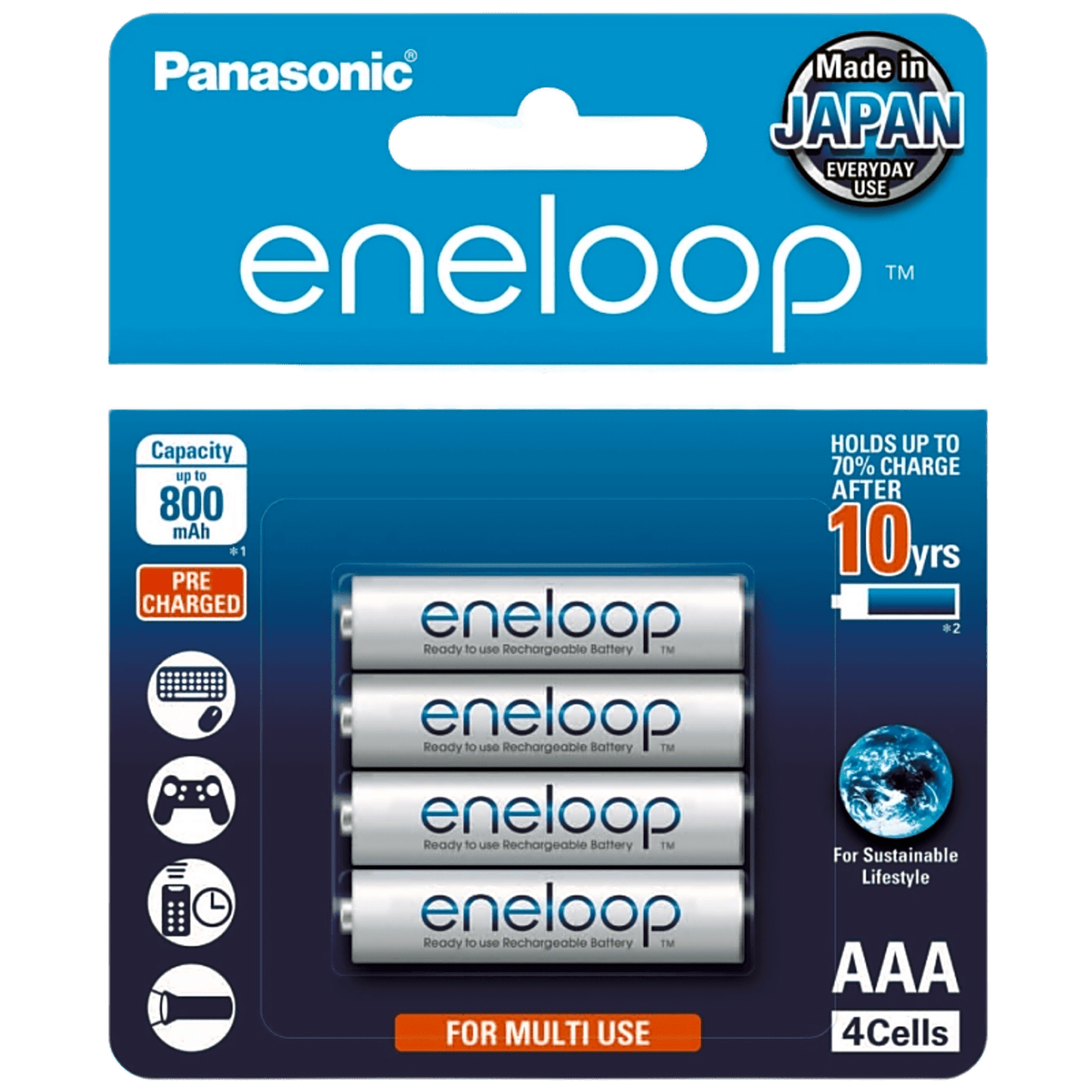 BK4MCCE4BT6 - Batería Recargable AAA 1.2V ENELOOP / Ni-HM / Paquete de 4 Baterías