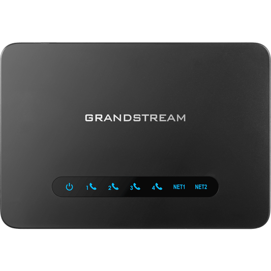 HT-814-V2 - Gateway VoIP con Router NAT / 4 Puertos FXS (Conectar Teléfono Análogo) / Router NAT Gigabit Integrado / Cifrado AES Reforzado / Aprovisionamiento Automático / Soporta SIP y Fax T.38