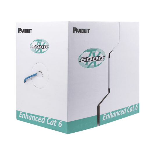 PUR6004BU-ME - Bobina de Cable UTP 305 Metros (1000 Pies) de Cobre, TX6000? PanNet, Reelex, Azul, Categoría 6 Mejorado (23 AWG), PVC (CMR, Riser), de 4 Pares