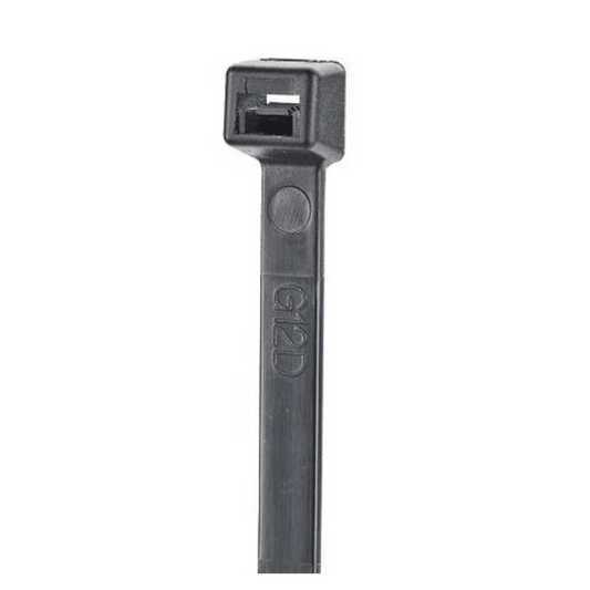 S48-175-L0 - Cincho de Nylon 6.6 StrongHold™, 1220mm largo x 9mm ancho, Color Negro, Cámara impelente, Paquete de 50pz