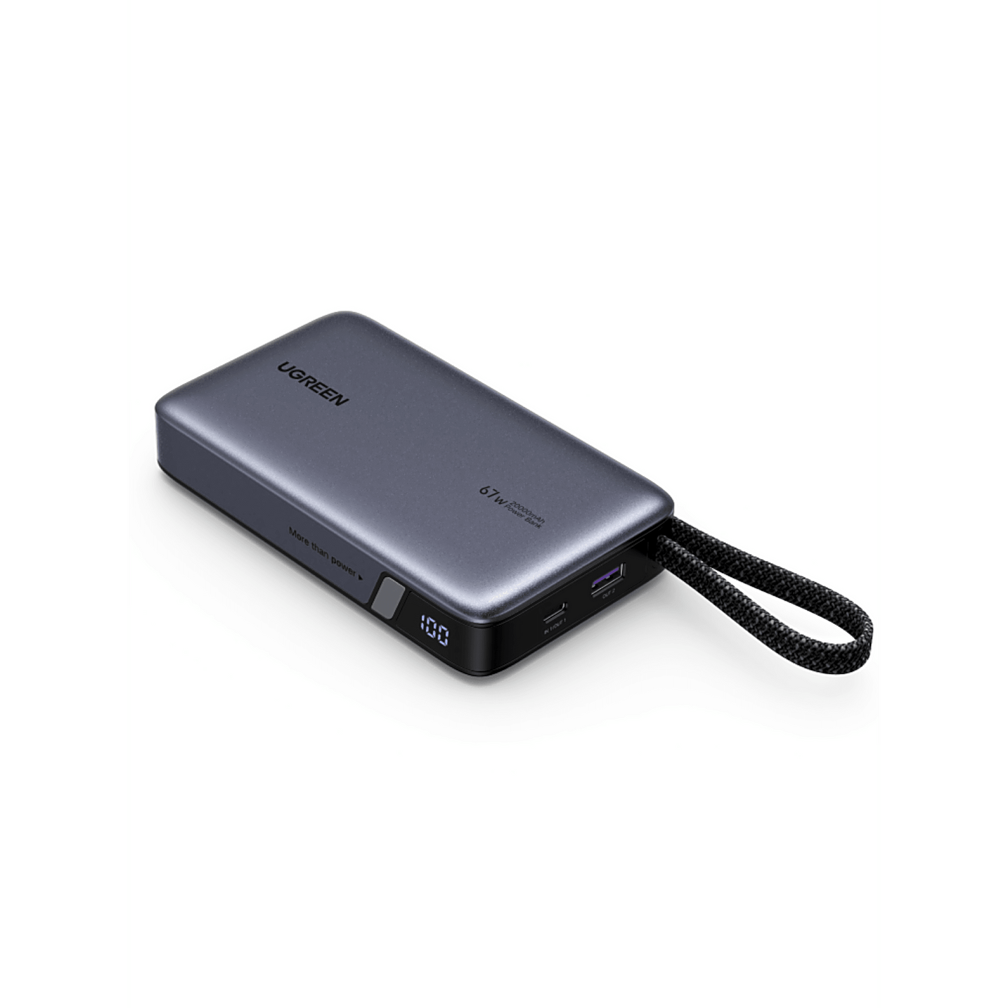 55996B - Cargador Rápido GaN 65W 2C1A / Tecnología GaN / Puerto USB-C 65W Max PPS / Puerto USB-A 22.5W Max / Protecciones Múltiples / Material PC+ABS UL94-V0 / Cable 1.5-2 metros