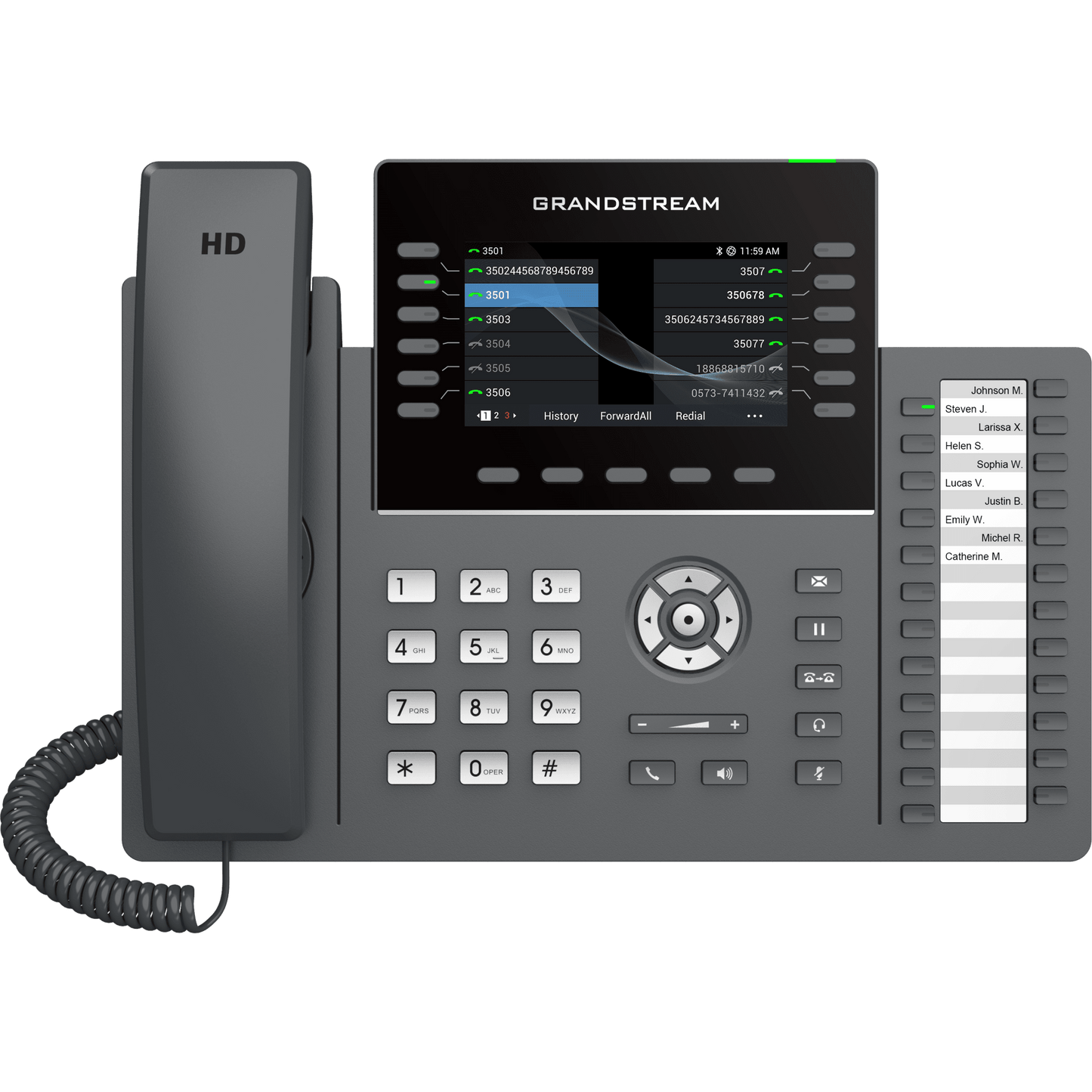 GRP2636 - TELÉFONO IP PROFESIONAL DE 12 LÍNEAS / 24 TECLAS DE EXTENSIÓN PROGRAMABLES / WI-FI 6 / POE INTEGRADO / PANTALLA LCD 4.3 PULGADAS / SEGURIDAD DE NIVEL EMPRESARIAL / BLUETOOTH INTEGRADO / COMPATIBLE CON GDMS / AUDIO HD CON NOISE-SHIELD