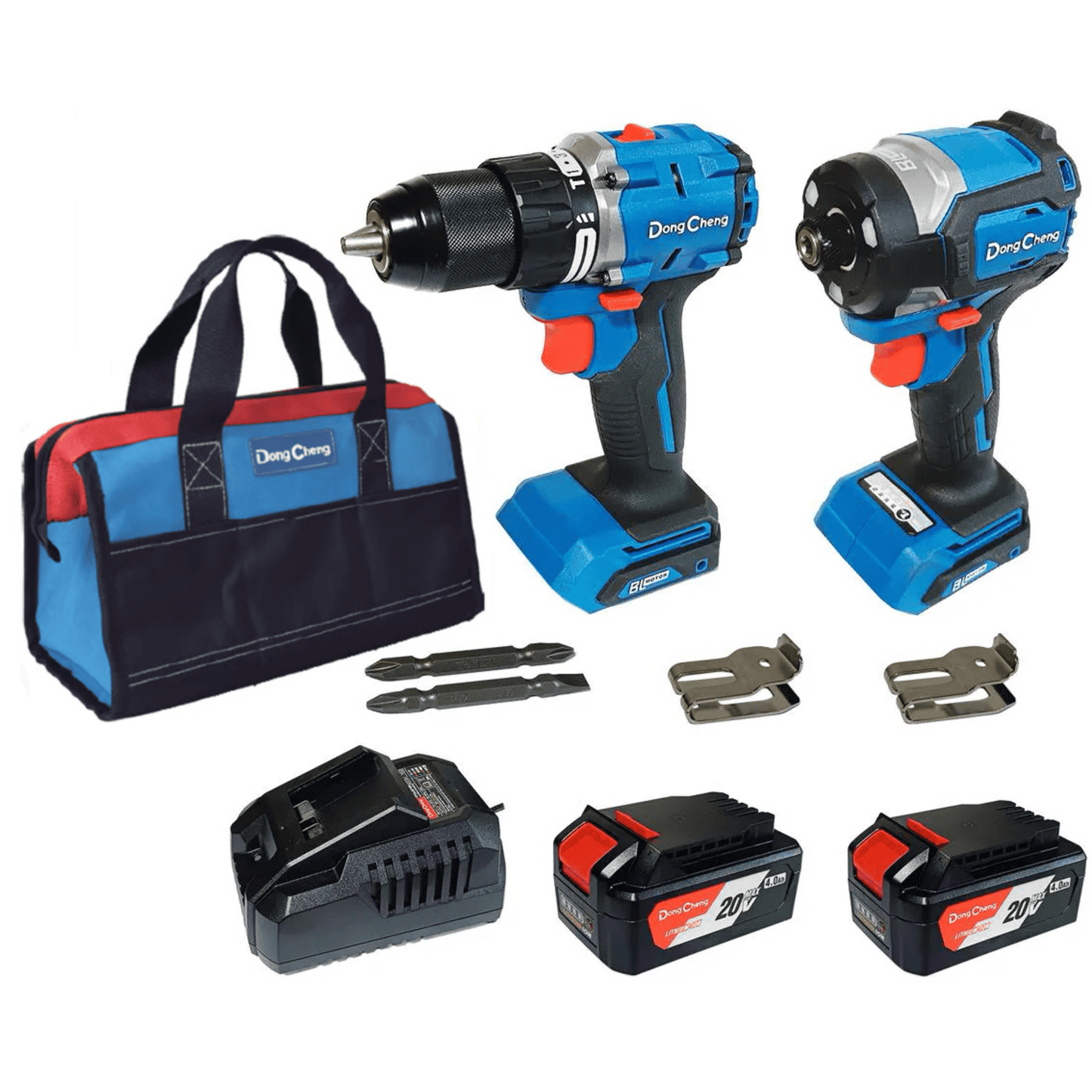 DNG-KTP01 - Kit Taladro Percutor y Atornillador de Impacto 20V / Motor Brushless / 2 Bater�as 4.0Ah Li-ion / Cargador y Bolsa de Transporte
