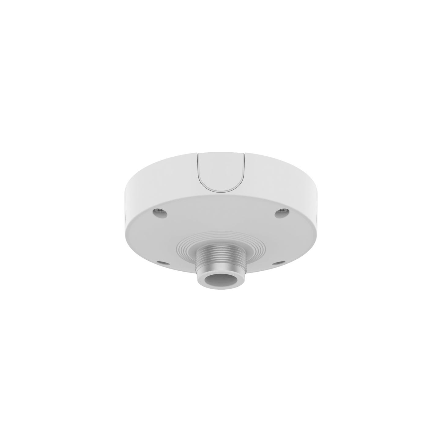 SBP-180CMB - Base de Montaje para Techo SBP-180CMB / Aluminio / Color Blanco RAL9003 / Diámetro 180 mm / Peso 970 g / Tornillo TR30 / Orificio Conduit 19.1 mm / Compatible con Múltiples Modelos Hanwha
