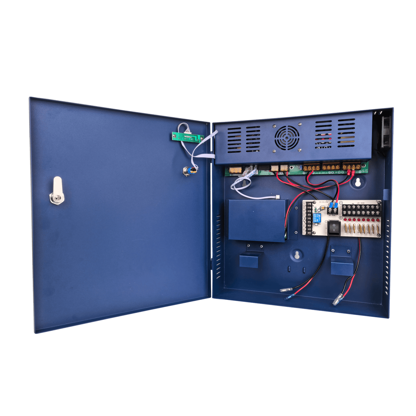 EP-360W-POE8P-B - Fuente de poder profesional PoE (Power over Ethernet) de 8 puertos con capacidad total de 360W, diseñada específicamente para sistemas de videovigilancia CCTV y control de acceso.