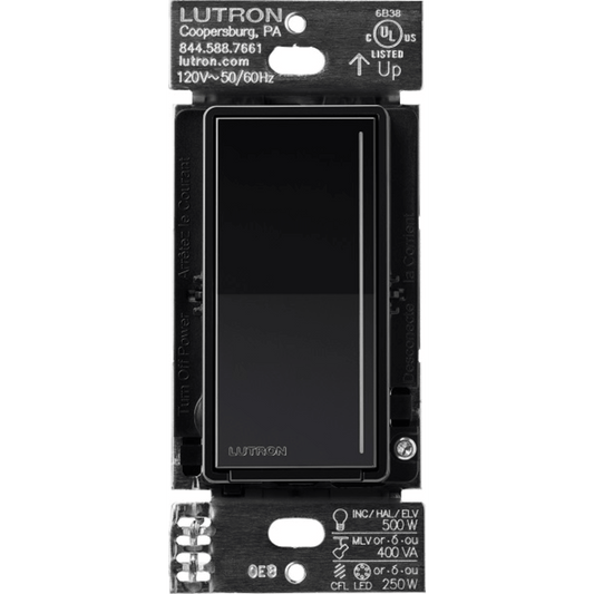 RRSTPRONBL - (RadioRa3) Atenuador táctil Sunnata Dimmer PRO color negro brillante , requiere cable neutro / soporta 250W LED