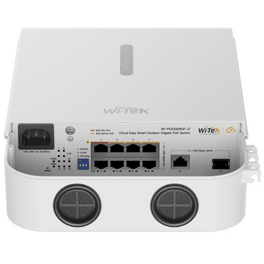 WI-PCES309GF-O - Switch PoE / Administración en la nube / Con 8 puertos 10/100/1000 Mbps PoE af/at/bt  / 1 Puerto Ethernet Uplink 10/100/1000 MBPS/1 Puerto SFP Uplink 10/100/1000 MBPS  / Presupuesto 110 W / PoE hasta 250 metros / Soporta protocolo ONVIF
