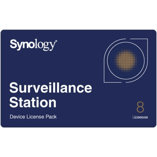 CLP8-E - Licencias de Dispositivos de Vigilancia Synology | Paquete de 8 Licencias | Compatibilidad con Cámaras IP, Módulos de E/S, Altavoces IP | Gestión Centralizada CMS | Licencias Predeterminadas Incluidas.