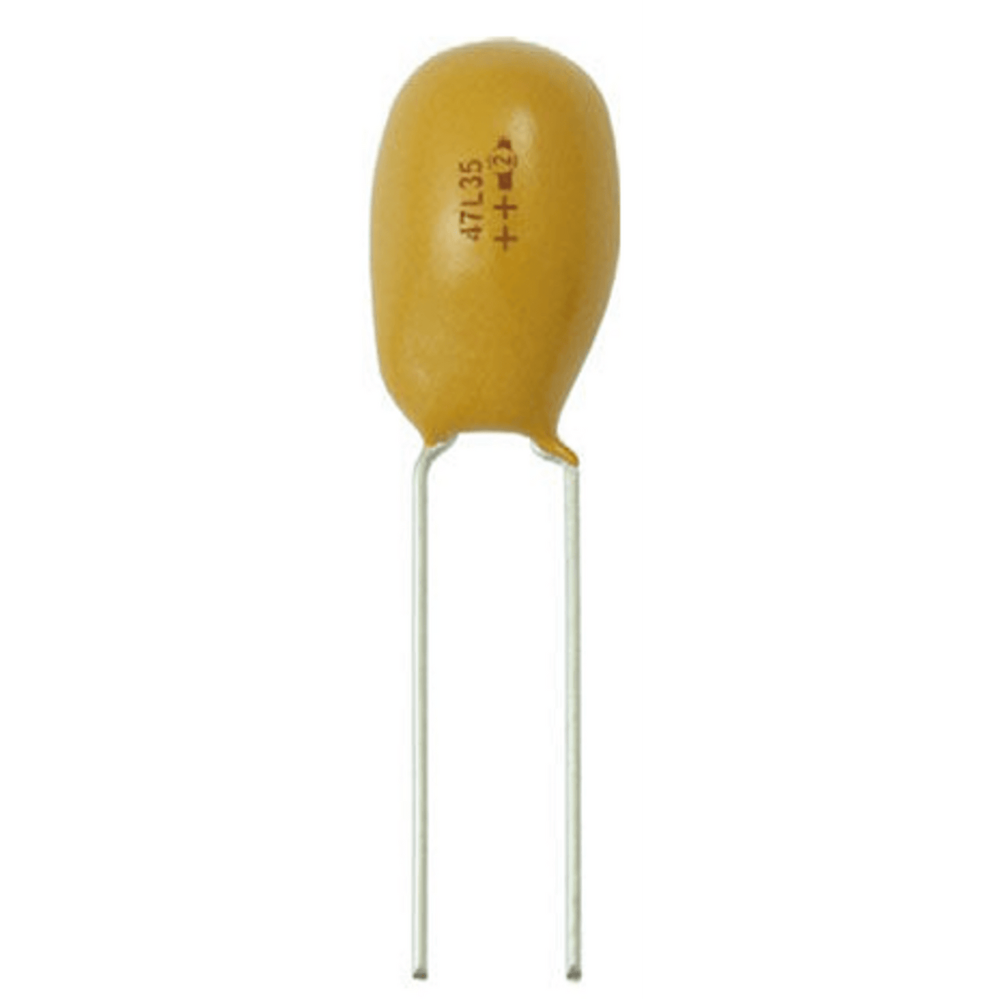 Capacitor de Tantalio de 2200nF , Emplomado sólido de 25 Vcc