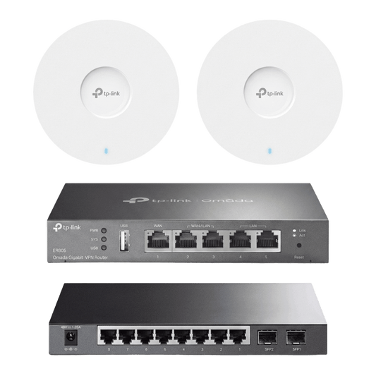 KIT-M1-OMADA - Kit de Iniciación en redes OMADA / 1 Router / 1 Switch TL-SG2210P / 2 Punto de Acceso EAP613