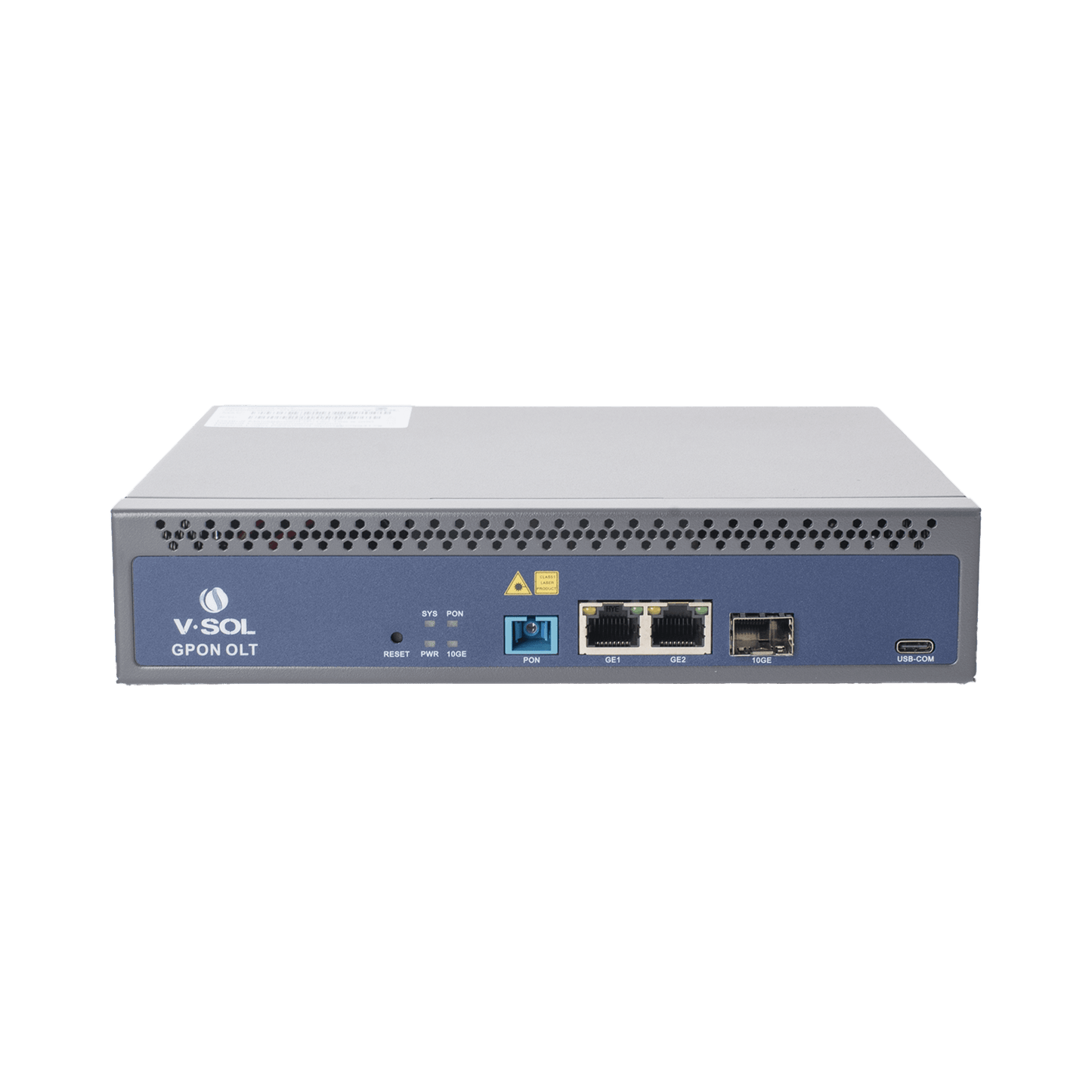 V1600GS-F - OLT de 1 puerto GPON SC/UPC + 3 puertos Uplink (2 puertos Gigabit Ethernet + 1 puerto SFP/SFP+), Fuente de alimentación redundante AC/DC , hasta 128 ONUS