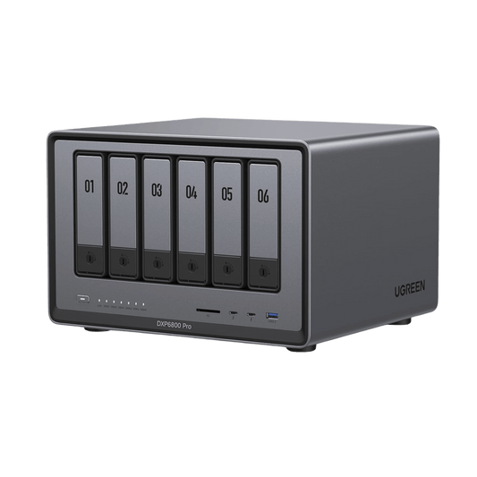 25898B - NAS UGREEN NASync DXP6800 Pro / Intel Core i5-1215U 10 Núcleos / 6 Bahías SATA + 2 M.2 NVMe / 2 Puertos Thunderbolt 4 / 2 Puertos 10GbE / 8K HDMI / PCIe 4.0 x4 / DDR5 Hasta 64GB / Compatibilidad Multiplataforma