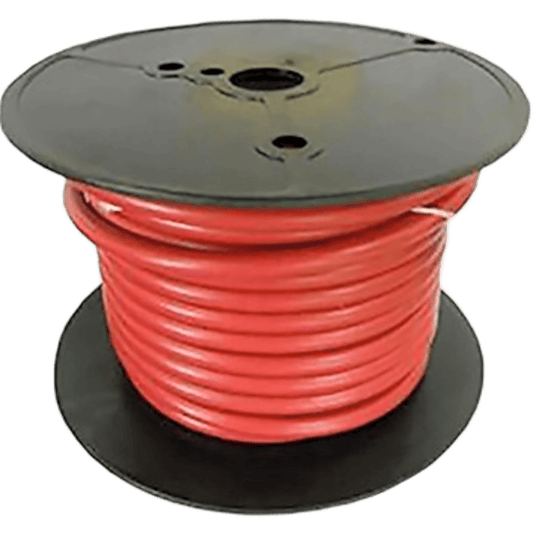 Cable para Batería Marina Cobra 2 AWG / 100 Pies / Cubierta PVC Retardante de Llama Roja / Cobre Estañado Clase K / 600V / Temperatura 105°C Seco y 75°C Húmedo / Cumple UL 1426, UL Listed BC-5W2 y ABYC