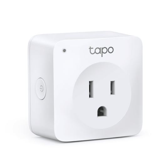 TAPO-P100-1P - Mini tomacorriente inteligente Wi-Fi, 100 - 120V~, 50/60Hz, 15.0A, compatible con Amazon Alexa y Google Assistant, color blanco.