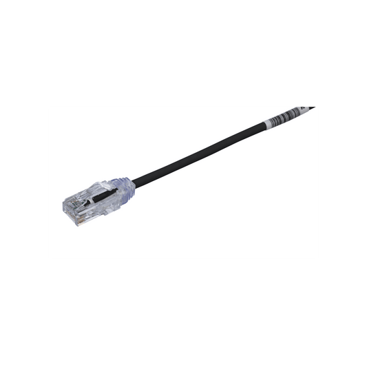 UTP28X1BL - Cable de Parcheo UTP Cat6A, CM/LSZH, Di�metro Reducido (28AWG), Color Negro, 0.30 Metros (1 Pie)
