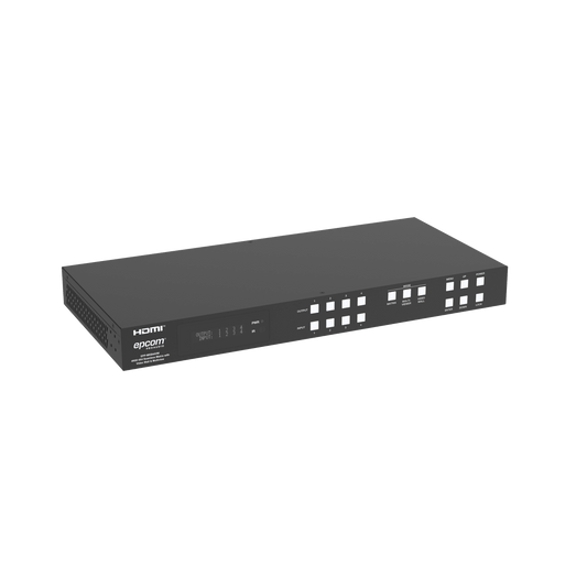 EPPMXB44VW - Switch de Video Matrix 4x4 HDMI 2.0 | 18Gbps Ancho de Banda | 4K2K@60Hz Resolución | 4 Entradas 4 Salidas HDMI | Audio LPCM y Dolby Digital | Control TCP-IP y RS-232 | Conectores Phoenix para Audio | Metal Enclosure