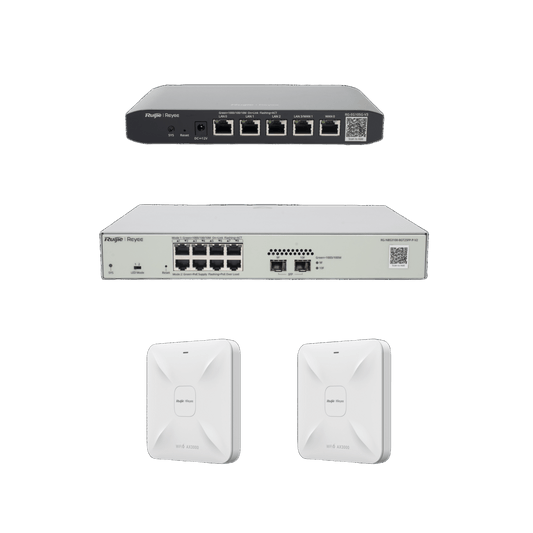 RG-KIT-OH-100 - Solución Completa de Red para hasta 100 Clientes y hasta 2 servicios de Internet., Ideal para Iniciar un Proyecto de Hotelería u Oficina