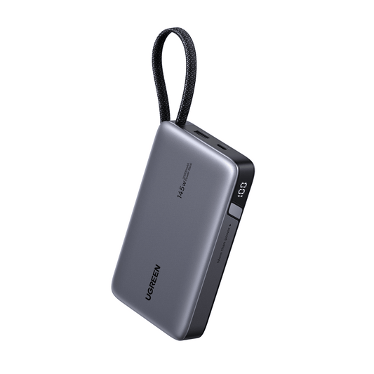 55992B - Power Bank 20000mAh con Cable Integrado / Carga Rápida 100W / USB-C PD 3.0 / 4 Celdas Li-ion / 72Wh / Carga Múltiple 145W / Compacto 139x80x27mm