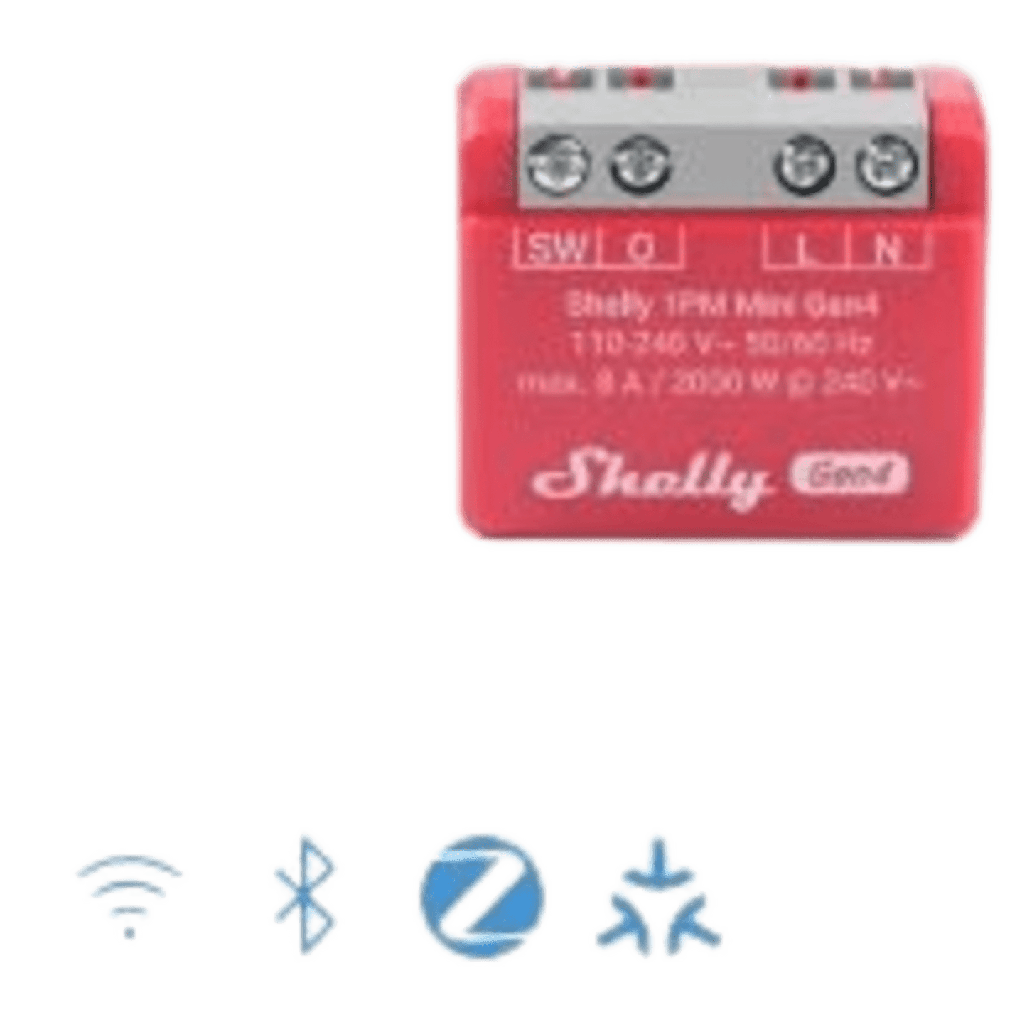 SHELLY1PMMINIGEN4 - Mini Interruptor inteligente Wi-Fi 2.4 / medición de consumo, /1 canal 8A 110-240 / compatible con asistentes de voz
