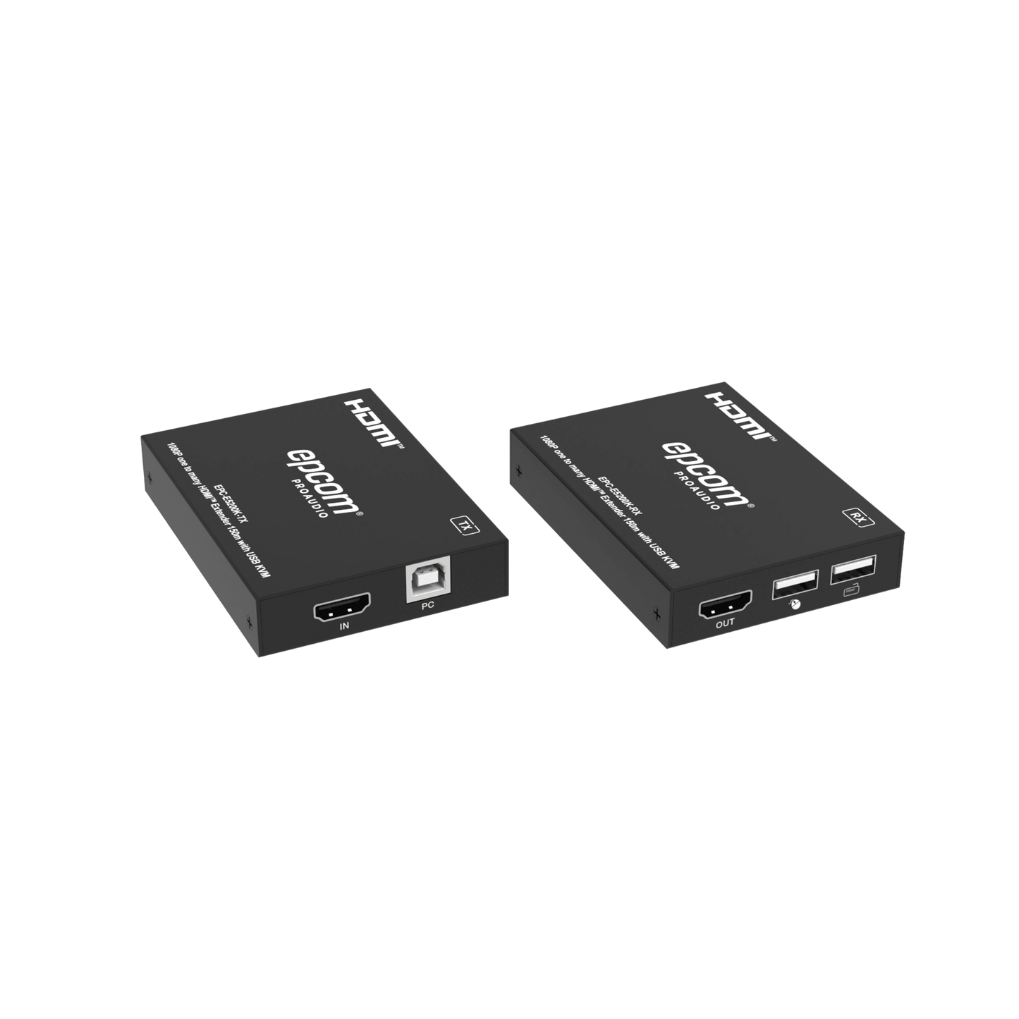 EPC-E5200K - Extensor HDMI con KVM | Sobre IP | Transmisión hasta 150m | Cat5e/6 | HDCP 1.4 | 1080p | Control IR | Compatible con Switch 1G