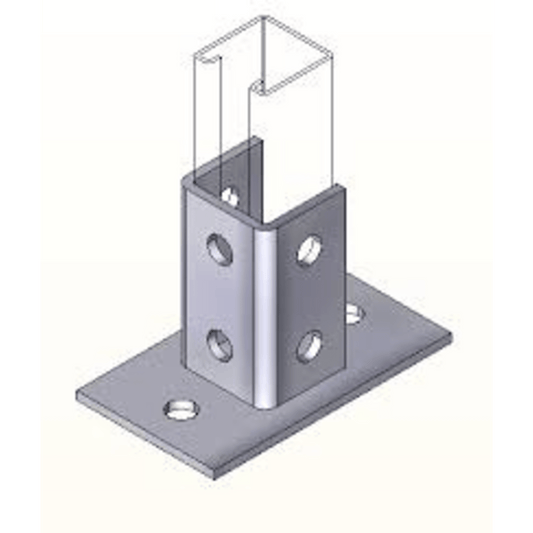 ANC-HN01 - Base Cuadrada con 4 Perforaciones para Perfil Sencillo.