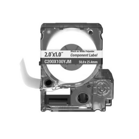C200X100YJM - Casete de 140 Etiquetas Adhesivas, Para Identificaci�n de Marcadores de Cable, Rack o Gabinetes, 50.8 x 25.4 mm (2 x 1 Pulgadas), Color Blanco