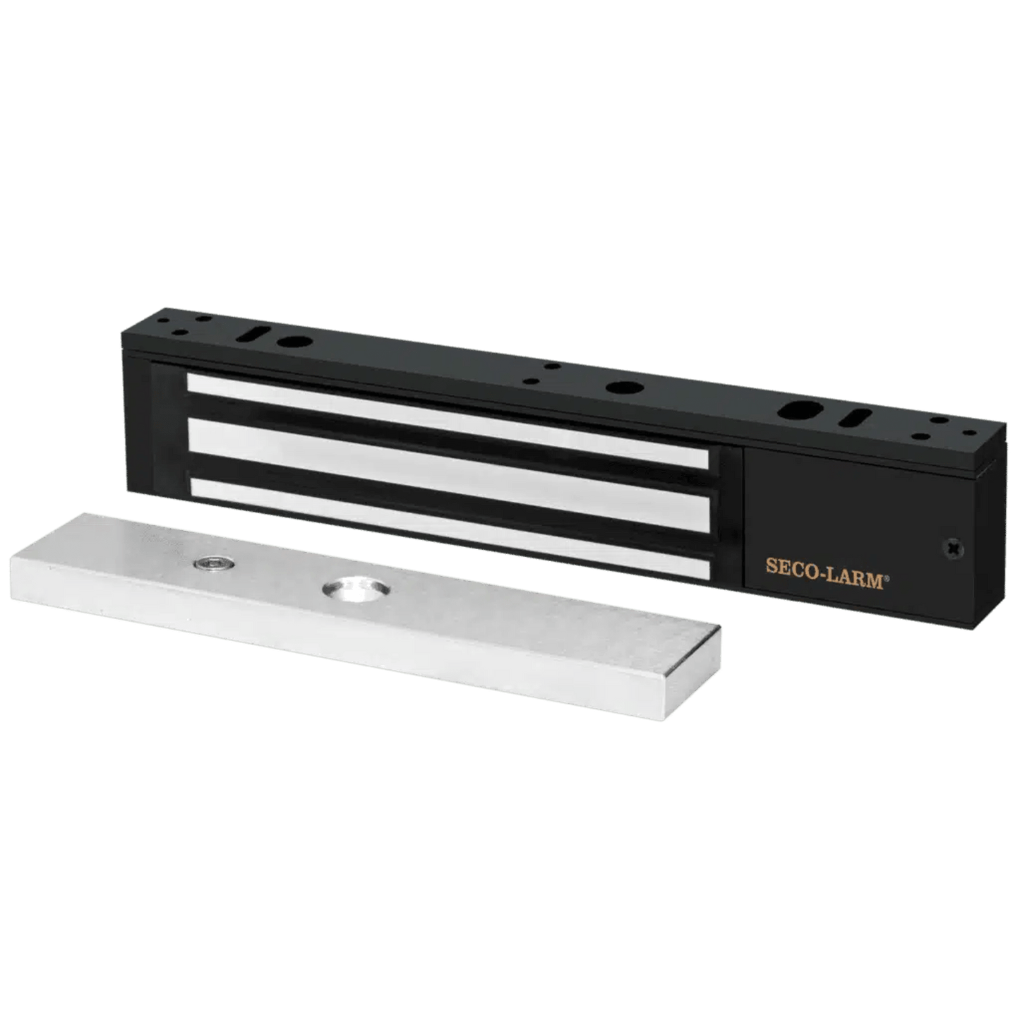 E-941SB-600PQ - Chapa Magnética  600 Lbs / Led de Estatus / Color Negro /  Libre de Magnetismo Residual / Sensor de Adherencia / Diseño Elegante