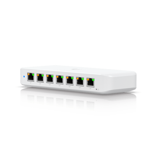 USW-ULTRA - USW Ultra Switch de 8 Puertos GbE (7 Puertos PoE+ y 1 Puerto Entrada PoE++) con Opciones de Montaje Versátiles