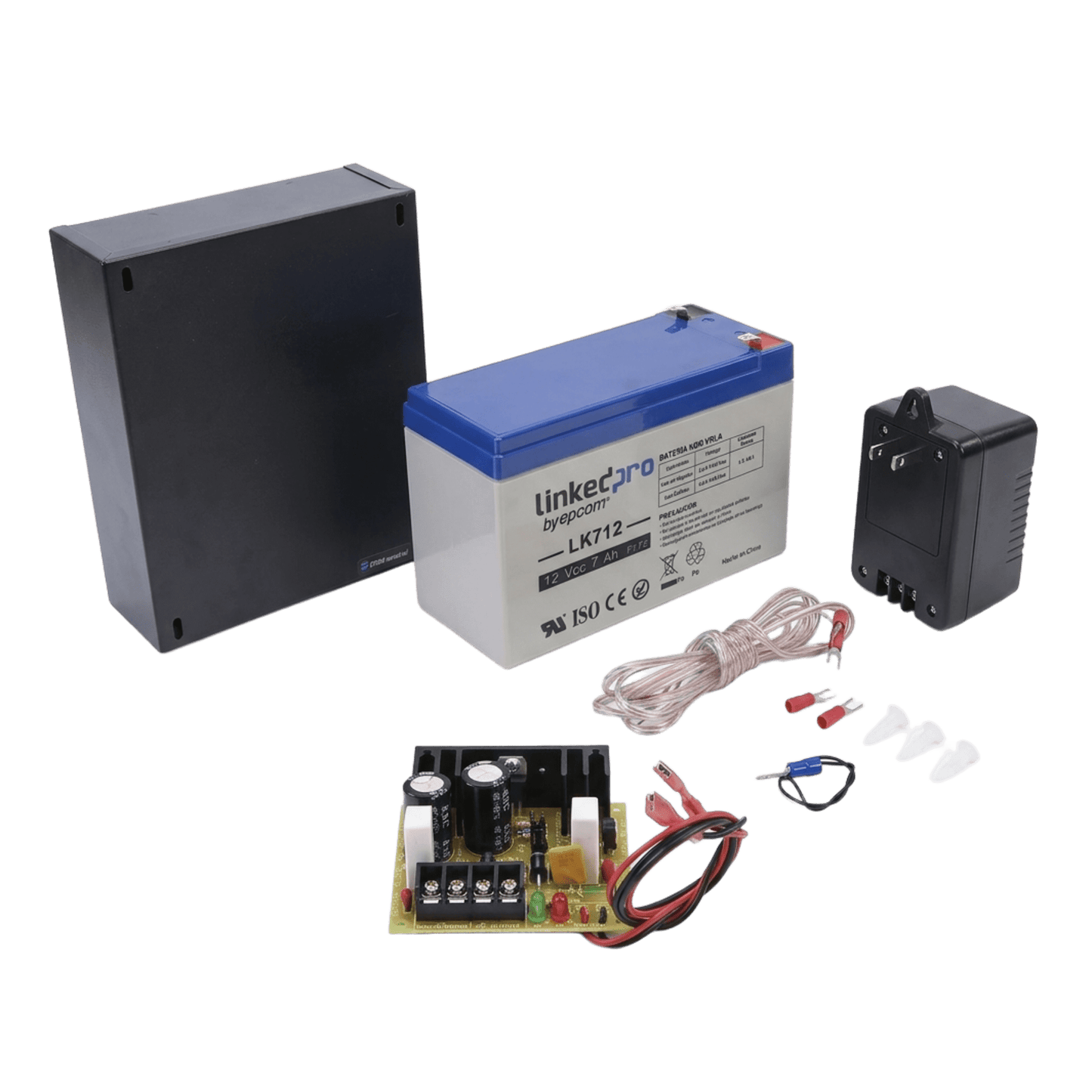 ELK12V1AK - Fuente de 12 Vcc 1A / Para Control de Acceso / Con Batería de Respaldo Incluida LK712 /