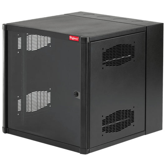 EWMW242430 - Gabinete AccessPlus de 12 UR Montaje en Pared de 19in, Rieles Numerados y Roscados #10-32, Puerta con Ventana de Seguridad, 600 mm de Ancho, 762 mm de Profundidad, 12 UR, Color Negro