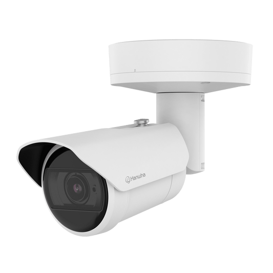 XNO-A9084R - Camara Bullet IP IA 8MP / Zoom Varifocal Motorizado 4.4-9.3mm (2.1x) / Inteligencia Artificial Persona-Vehiculo-Placa / WDR 120dB / IP67 IK10 / WiseIR 40m / PoE