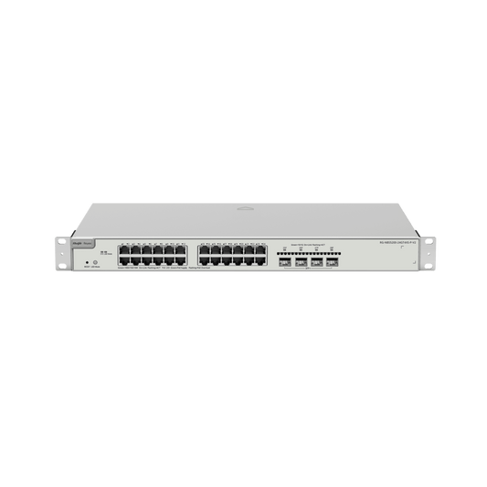 RG-NBS5200-24GT4XS-P-V2 - Switch Administrable Capa 3 con 24 puertos Gigabit PoE 802.3af/at + 4 SFP+ para fibra 10Gb, gestión gratuita desde la nube, 370w