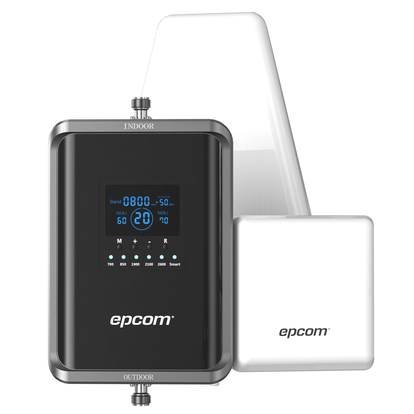 EP-5G-PBS-V2 - Kit Amplificador de Señal Celular 2G, 3G, 4G y 5G / Mejora llamadas convencionales y VoLTE / Amplifica señal de TELCEL, AT&T, MOVISTAR, BAIT,DiRi y más / Cubre hasta 300 m² con una antena y hasta 600 m² con 2 antenas.