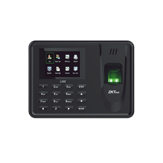 LX40ZI - Lector de Huella con Teclado para Control de Asistencia, 500 Huellas, Genera Reporte por USB en Excel, Descarga mediante memoria USB /  (solo en idioma ingles)