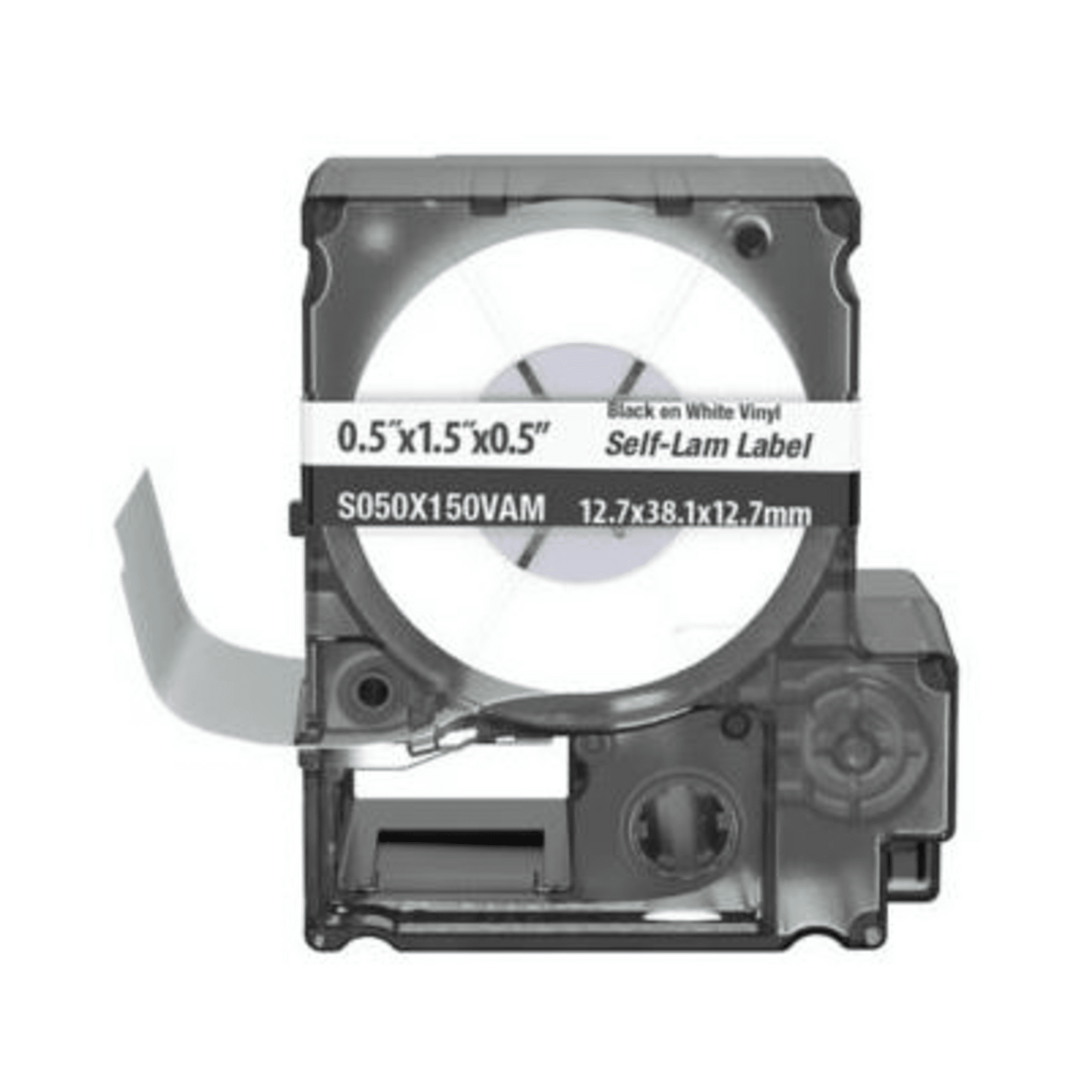 S050X150VAM - Casete de 175 Etiquetas Autolaminadas de 12.7 x 38.1 mm (0.5 x 1.5 pulgadas), para Cables de 4 a 8.1 mm (0.16 a 0.32 pulgadas) de Di�metro, �rea de Impresi�n Color Blanco