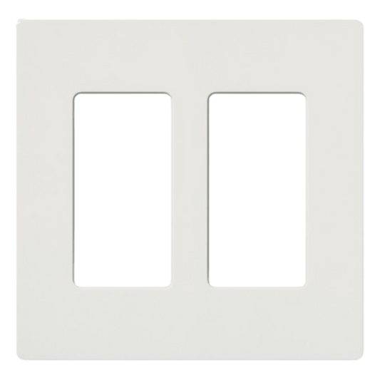 CW2WH - Placa de pared 2 espacios, para atenuador (dimmer), apagador ó control remoto inalámbrico LUTRON.