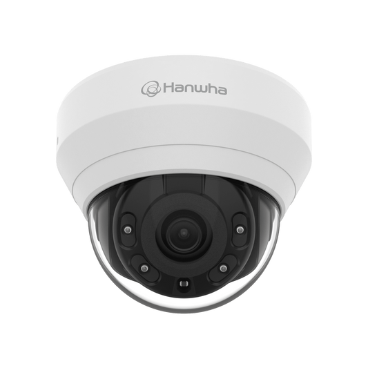 QND-7022R - Camara Domo IP 4 Megapíxeles (2560x1440) / Visión Nocturna IR 20 mts / Lente 4 mm / WDR 120 dB / PoE / IP67 / ONVIF / WiseStream II