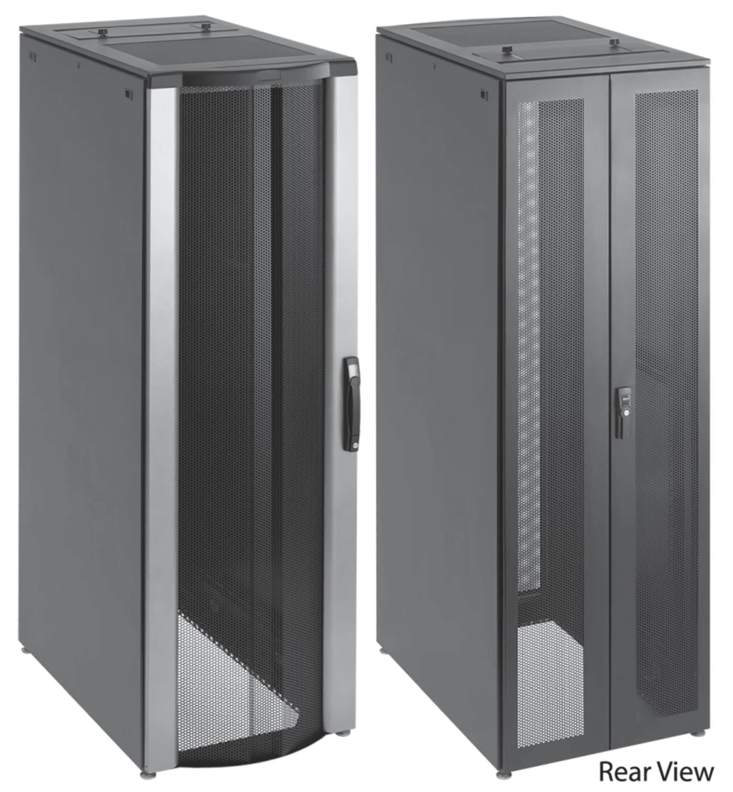 PSCPC20612B - Gabinete Rack para Servidores ProLine FloTek 42U 2000x600x1200 mm, Acero Negro, Puertas Perforadas, Flujo de Aire Pasivo, Incluye Paneles Laterales