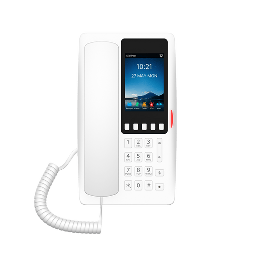 H6WW - Teléfono IP Wi-Fi Hotelero con PoE, Puerto USB de Carga y Pantalla LCD de 3.5"
