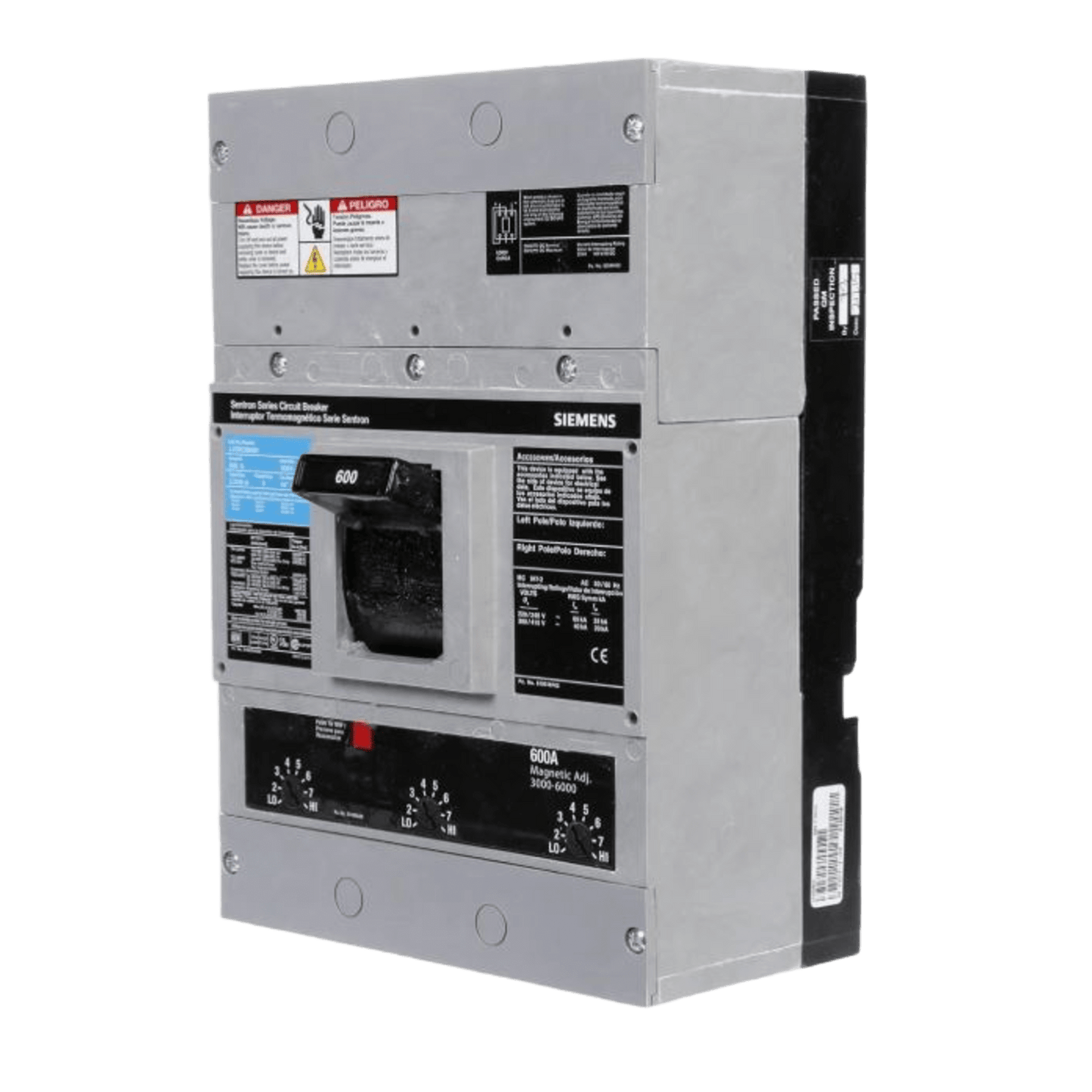 LXD63B600 - Interruptor Termomagnético 600V 3X600A, Sin zapatas principales.